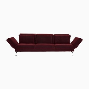 Red Brühl Moule Fabric Three-Seater Sofa with Relax Function