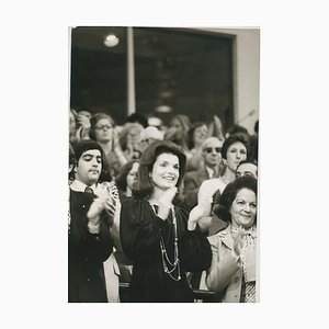 Fotografia in bianco e nero di Jackie Kennedy Onassis, Madison Square Garden, anni '70