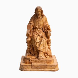 Sculpture Religieuse Traditionnelle de Jésus-Christ, 20ème Siècle, Plâtre
