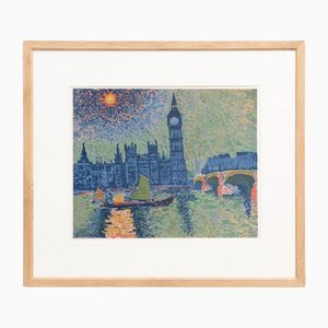 André Derain, Big Ben, 1972, Litografía a color, Enmarcado