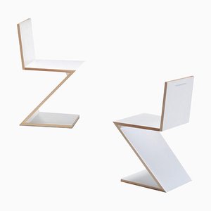 Zig Zag Stuhl von Gerrit Thomas Rietveld für Cassina, 2er Set