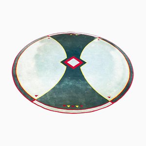 Grand Tapis Rond Mid-Century, Italie, 1980s