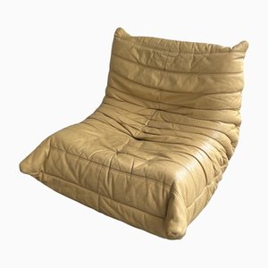 Fireside Sofa aus gelbem Leder von Michael Ducaroy für Ligne Roset