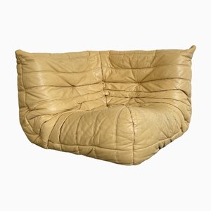 Corner Sofa in Yellow Leather by Michael Ducaroy for Ligne Roset