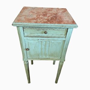 French Shabby Chic Bedside Cabinet with Marble Top