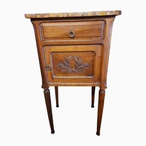 French Bedside Cabinet with Marble Top