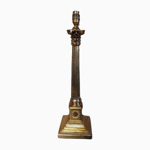 Large Brass Corinthian Column Table Lamp