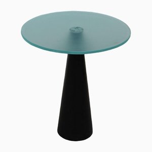 Italian Black Stem Table with Pyramid in Lacquered Wood, 1980s