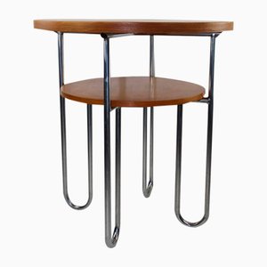Bauhaus Style Steel Tube Table with Trumpet Legs, 1940s