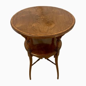 Antique Edwardian Rosewood Inlaid Circular Lamp Table