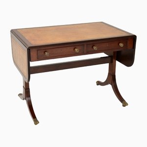 Antique Regency Style Leather Top Sofa Table