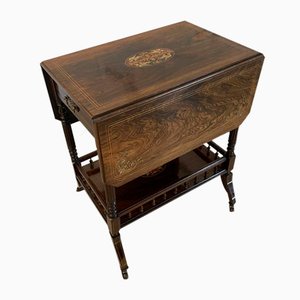 Antiker viktorianischer Tisch aus Palisander mit Intarsien