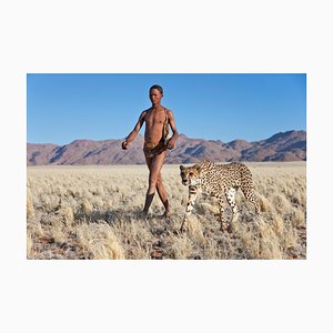 Martin Harvey, Indigenous Bushman/San Hunter With Cheetah, Photographic Paper