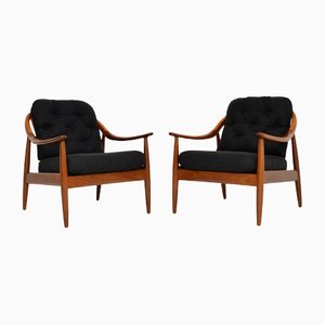 Vintage Black Afromosia Armchairs from Greaves & Thomas, 1960s, Set of 2