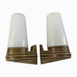 Beige Modell 6080 Wandlampen aus Porzellan & Opalglas von Sigvard Bernadotte für Ifö, 1960er, 2er Set