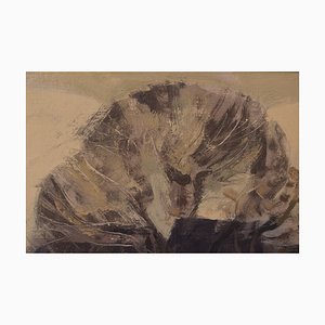 Paisaje con árboles de invierno, siglo XX, óleo sobre lienzo