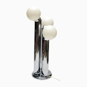 Table or Floor Lamp in Chromed Steel and Glass Attributed to Reggiani, 1970s