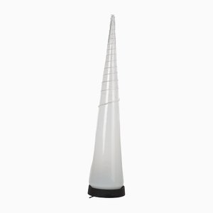 Cone Table Lamp in Transparent Murano Glass with Black Iron Base