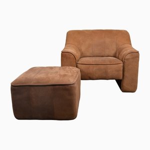 DS-44 Club Chair & Footstool from De Sede, Set of 2