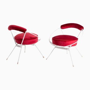 Red Armchairs, Set of 2