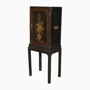 18th Century Black Chinoiserie Cabinet on Stand