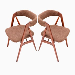 Mid-Century Modern Danish Brown Model 205 Chairs by Th. Harlev for Farstrup Møbler, 1950s, Set of 2