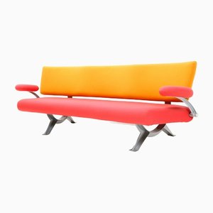 Vintage Pink & Yellow Orbit C341/3 Sofa by Wolfgang C.R. Mezger for Artifort, 1990s