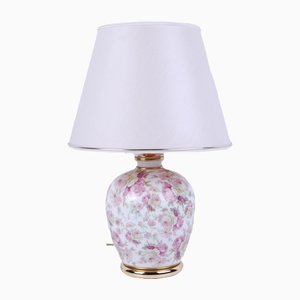 Italienische Moderne Florence Tischlampe aus Elfenbein & Rosa Porzellan
