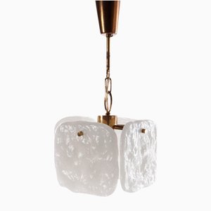 Hanging Lamp with Glass Ice Sheets by J. T. Kalmar for Kalmar Franken KG, 1960s