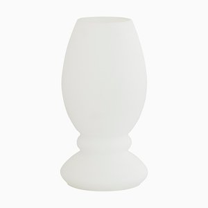 Mushroom Lamp in White Satin Murano Glass from Giesse Milan, Italy