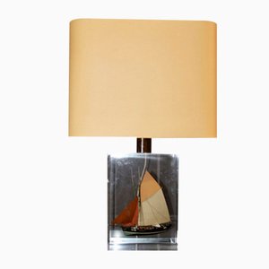Acrylic Glass Table Lamp with Inclusion of Sails, 1980s