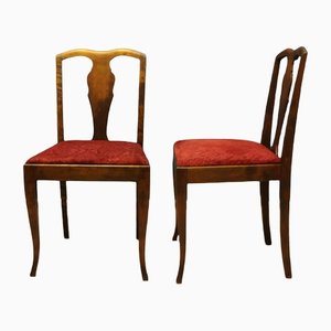 Scandinavian Art Deco Walnut Chairs, Set of 2