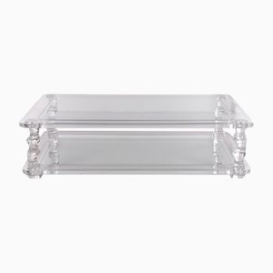 French Acrylic Glass and Glass Coffee Table by Maison Romeo, 1970s