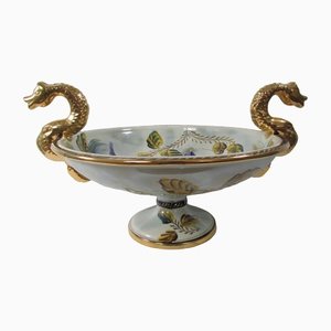 Barbotine Style Fruit Bowl by H.Bequet Guaragnon