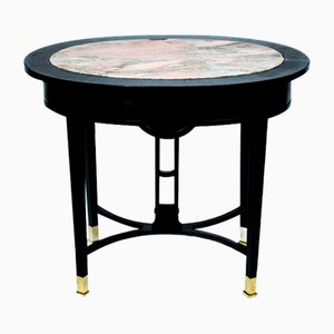 Art Nouveau Side or Coffee Table with Delicate Pink Marble Plate