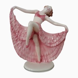 Ballerina Art Déco in ceramica di Hertwig & Co Katzhütte, anni '20