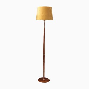 Swedish Floor Lamp in Teak and Brass
