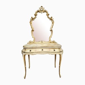 Venetian Louis XV Dressing Table in Lacquered and Gilded Wood, 1900s