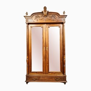 Louis XVI Bookcase Cabinet in Solid Walnut with Blonde Patina, 1850