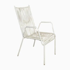Spaghetti Garden Chair with High Back in White, 1960s
