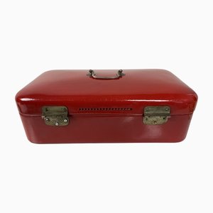 Caja para el pan esmaltada en rojo, años 50