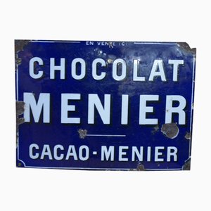Insegna Chocolat Menier smaltata, anni '20