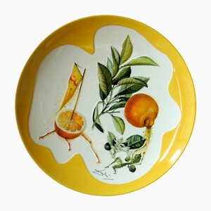 Erotic Grapefruit Porcelain Plate in the style of Salavador Dali