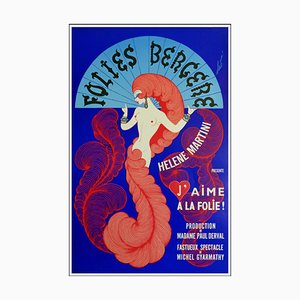 Poster originale Erte, Folies Bergères Hélène Martini, anni '70