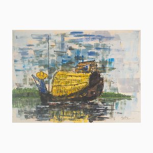 Moacir Andrade, Junk in Vietnam, 1964, Oil and Gouache