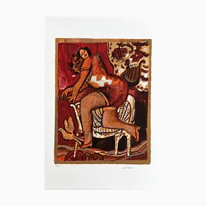 Théo Tobiasse, Woman in an Armchair, 2009, Original Lithograph