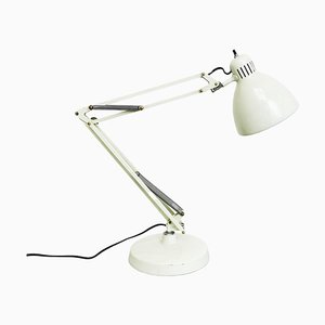 Lámpara de mesa Naska Loris noruega de metal blanco de Jac Jacobsen para Luxo, años 50