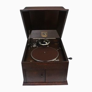 Grammofono da tavolo con giradischi di HMV
