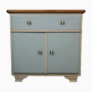 Blue & Beige Cupboard with Hidden Enamelled Sink