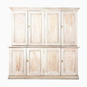 Large 19th-Century English Bleached Pine Housekeeper's Cupboard